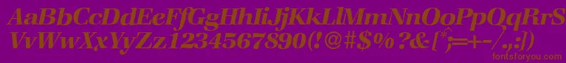 ZabriskiebookBolditalic Font – Brown Fonts on Purple Background