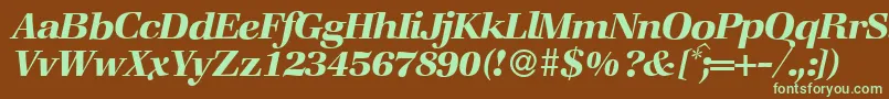 ZabriskiebookBolditalic Font – Green Fonts on Brown Background