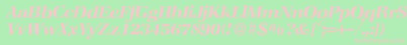 ZabriskiebookBolditalic Font – Pink Fonts on Green Background