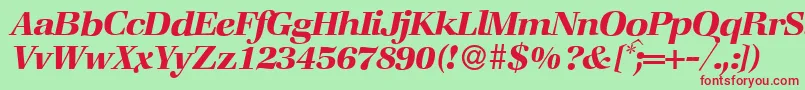 ZabriskiebookBolditalic Font – Red Fonts on Green Background