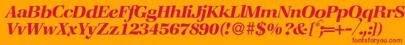 Police ZabriskiebookBolditalic – polices rouges sur fond orange
