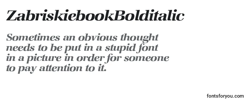 Review of the ZabriskiebookBolditalic Font
