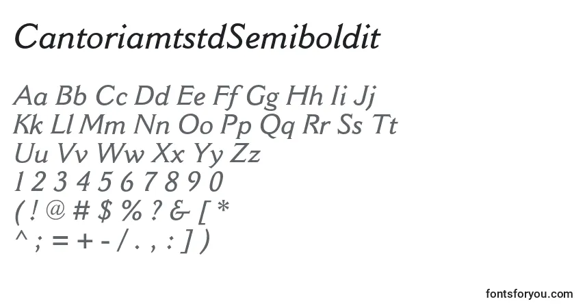 Fuente CantoriamtstdSemiboldit - alfabeto, números, caracteres especiales