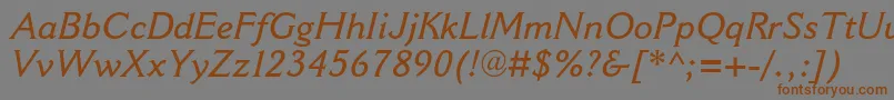 CantoriamtstdSemiboldit Font – Brown Fonts on Gray Background