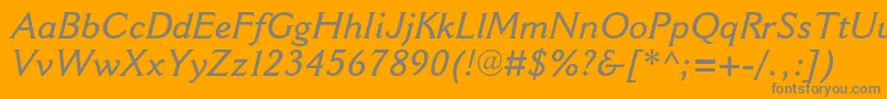 Weitere Informationen zur CantoriamtstdSemiboldit-Schriftart CantoriamtstdSemiboldit-Schriftart – Graue Schriften auf orangefarbenem Hintergrund