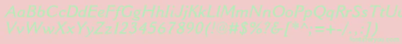 CantoriamtstdSemiboldit Font – Green Fonts on Pink Background