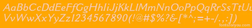 Weitere Informationen zur CantoriamtstdSemiboldit-Schriftart CantoriamtstdSemiboldit-Schriftart – Rosa Schriften auf orangefarbenem Hintergrund