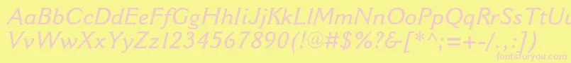 CantoriamtstdSemiboldit Font – Pink Fonts on Yellow Background