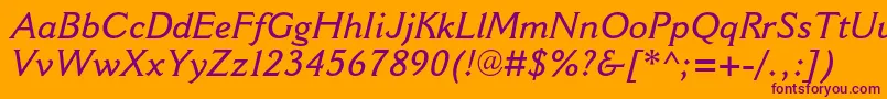 CantoriamtstdSemiboldit Font – Purple Fonts on Orange Background