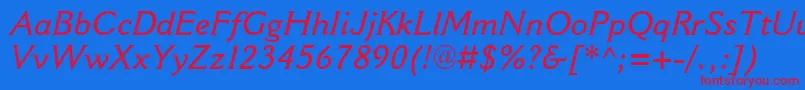 CantoriamtstdSemiboldit Font – Red Fonts on Blue Background