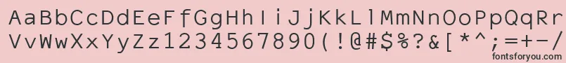 Elronmonospace Font – Black Fonts on Pink Background
