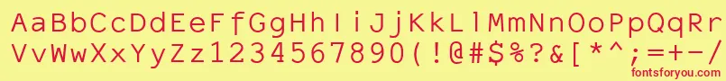 fuente Elronmonospace – Fuentes Rojas Sobre Fondo Amarillo