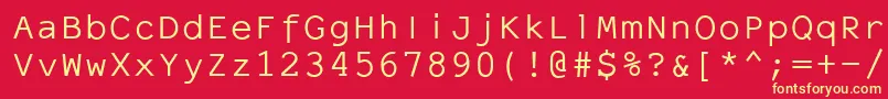 Elronmonospace Font – Yellow Fonts on Red Background