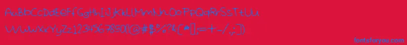 Missdisorder-fontti – siniset fontit punaisella taustalla