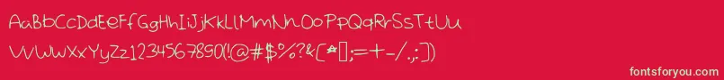 Missdisorder Font – Green Fonts on Red Background