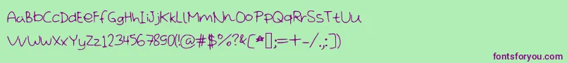 Missdisorder Font – Purple Fonts on Green Background