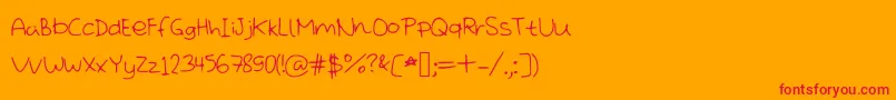 Шрифт Missdisorder – красные шрифты на оранжевом фоне