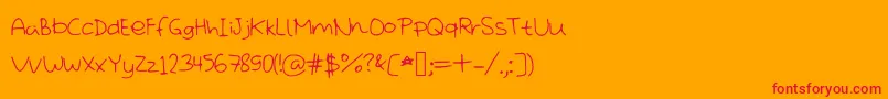 Missdisorder Font – Red Fonts on Orange Background