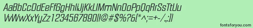 FacetItalic Font – Black Fonts on Green Background