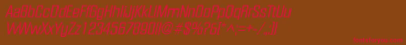 Fonte FacetItalic – fontes vermelhas em um fundo marrom