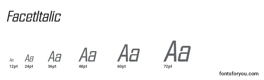 Размеры шрифта FacetItalic