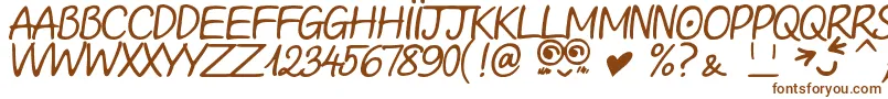 Шрифт LooongTimeNoSeeSamDemo – коричневые шрифты на белом фоне
