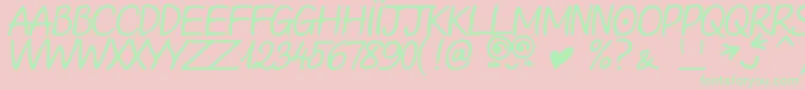 LooongTimeNoSeeSamDemo Font – Green Fonts on Pink Background