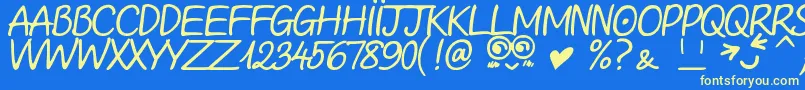 LooongTimeNoSeeSamDemo Font – Yellow Fonts on Blue Background