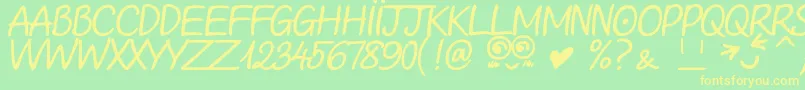 LooongTimeNoSeeSamDemo Font – Yellow Fonts on Green Background