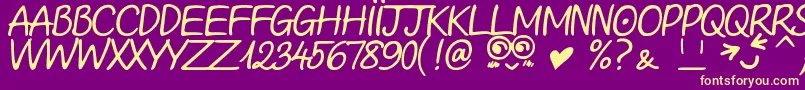 LooongTimeNoSeeSamDemo Font – Yellow Fonts on Purple Background