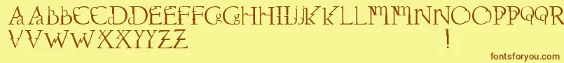 Police Dawnland.Dissonus – polices brunes sur fond jaune