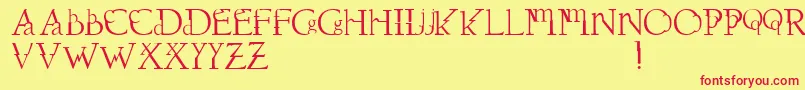Dawnland.Dissonus Font – Red Fonts on Yellow Background
