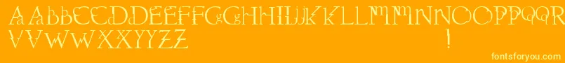 Шрифт Dawnland.Dissonus – жёлтые шрифты на оранжевом фоне