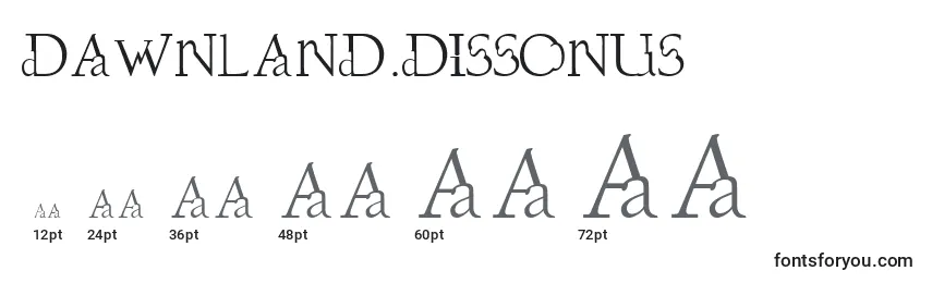 Größen der Schriftart Dawnland.Dissonus (71064)