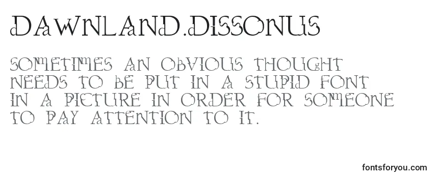 Dawnland.Dissonus (71064) -fontin tarkastelu