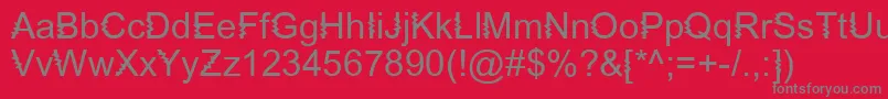 フォントZingDiddlyDoo – 赤い背景に灰色の文字
