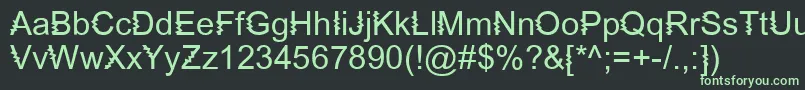 フォントZingDiddlyDoo – 黒い背景に緑の文字