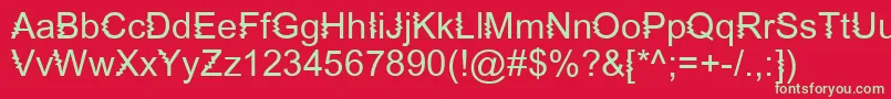 ZingDiddlyDoo Font – Green Fonts on Red Background