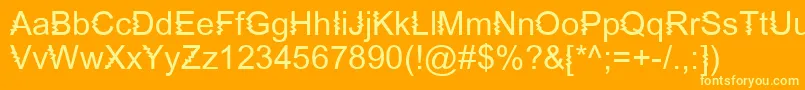 Fonte ZingDiddlyDoo – fontes amarelas em um fundo laranja