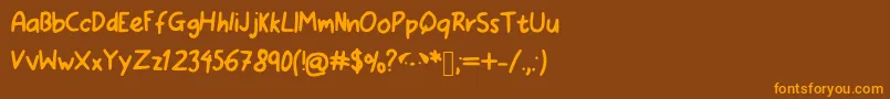 ILovePugs Font – Orange Fonts on Brown Background