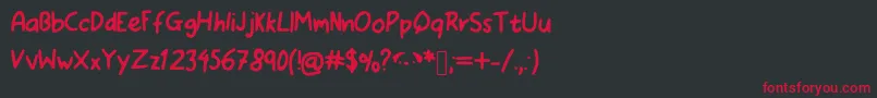 フォントILovePugs – 黒い背景に赤い文字