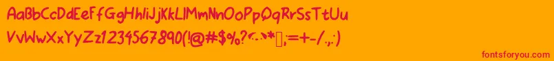 fuente ILovePugs – Fuentes Rojas Sobre Fondo Naranja