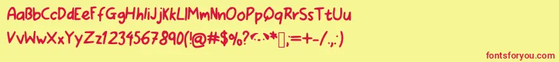 ILovePugs Font – Red Fonts on Yellow Background