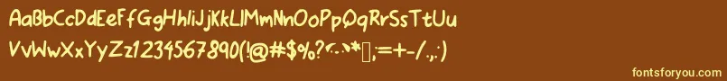 ILovePugs Font – Yellow Fonts on Brown Background