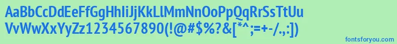 Ptn77fW Font – Blue Fonts on Green Background