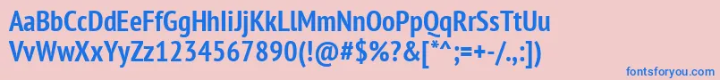 Ptn77fW Font – Blue Fonts on Pink Background