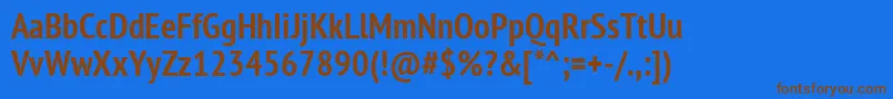 Ptn77fW Font – Brown Fonts on Blue Background