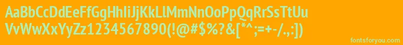 Ptn77fW Font – Green Fonts on Orange Background
