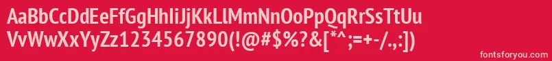 Ptn77fW Font – Pink Fonts on Red Background