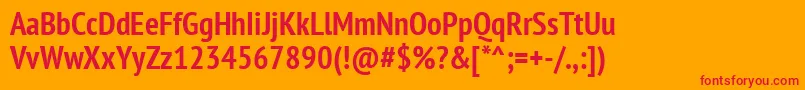 Ptn77fW Font – Red Fonts on Orange Background